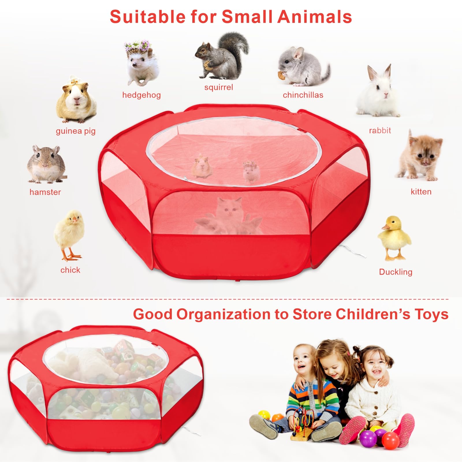 XIRGS small animal playpen waterproof bottom protects floors