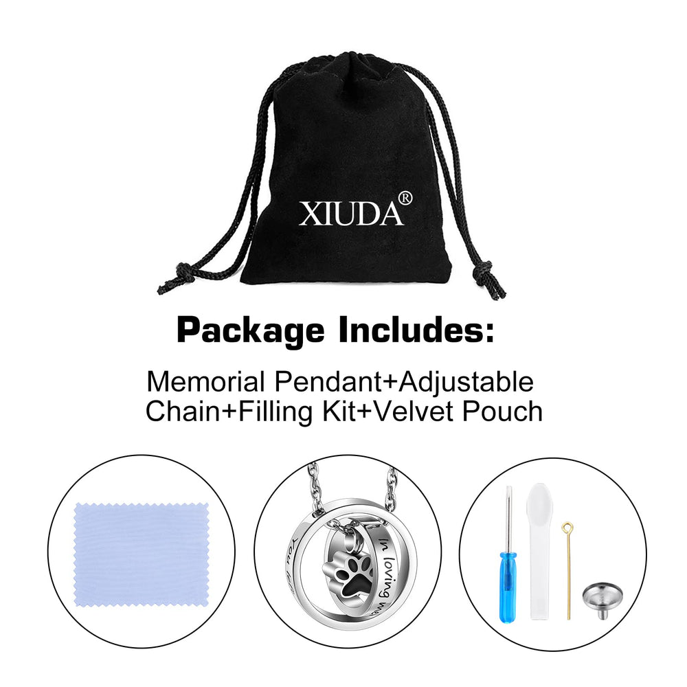 XIUDA Paw Print Urn Gift Package presents a thoughtful memorial keepsake