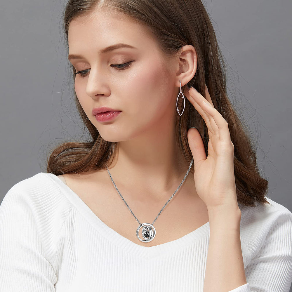 XIUDA Paw Print Urn Necklace worn on the neck keeps memories close to heart