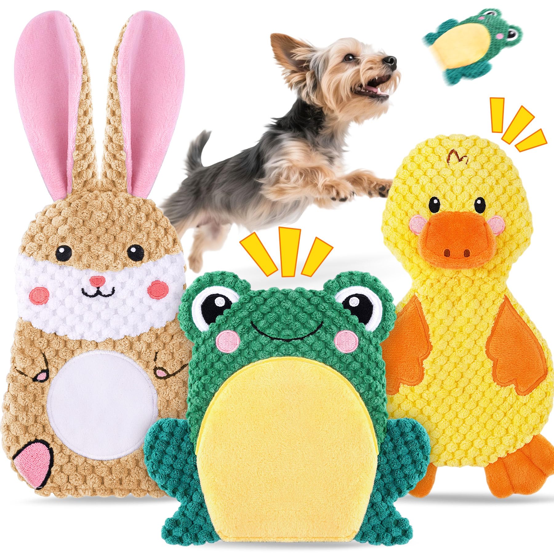 xiugoal bunny-no-stuffing dog toy for small dogs promotes interactive play