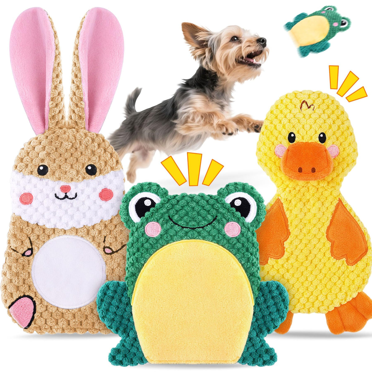 xiugoal bunny-no-stuffing dog toy for small dogs promotes interactive play