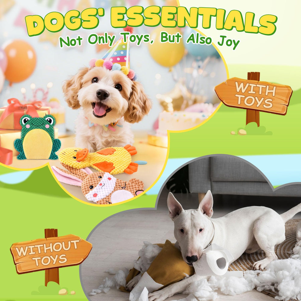 xiugoal dog-toy-packaging-display showcases a three-pack gift option