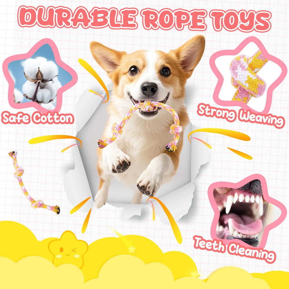 XIUGOAL pink puppy toys 9-pack no-stuffing plush—soft, engaging, low-mess