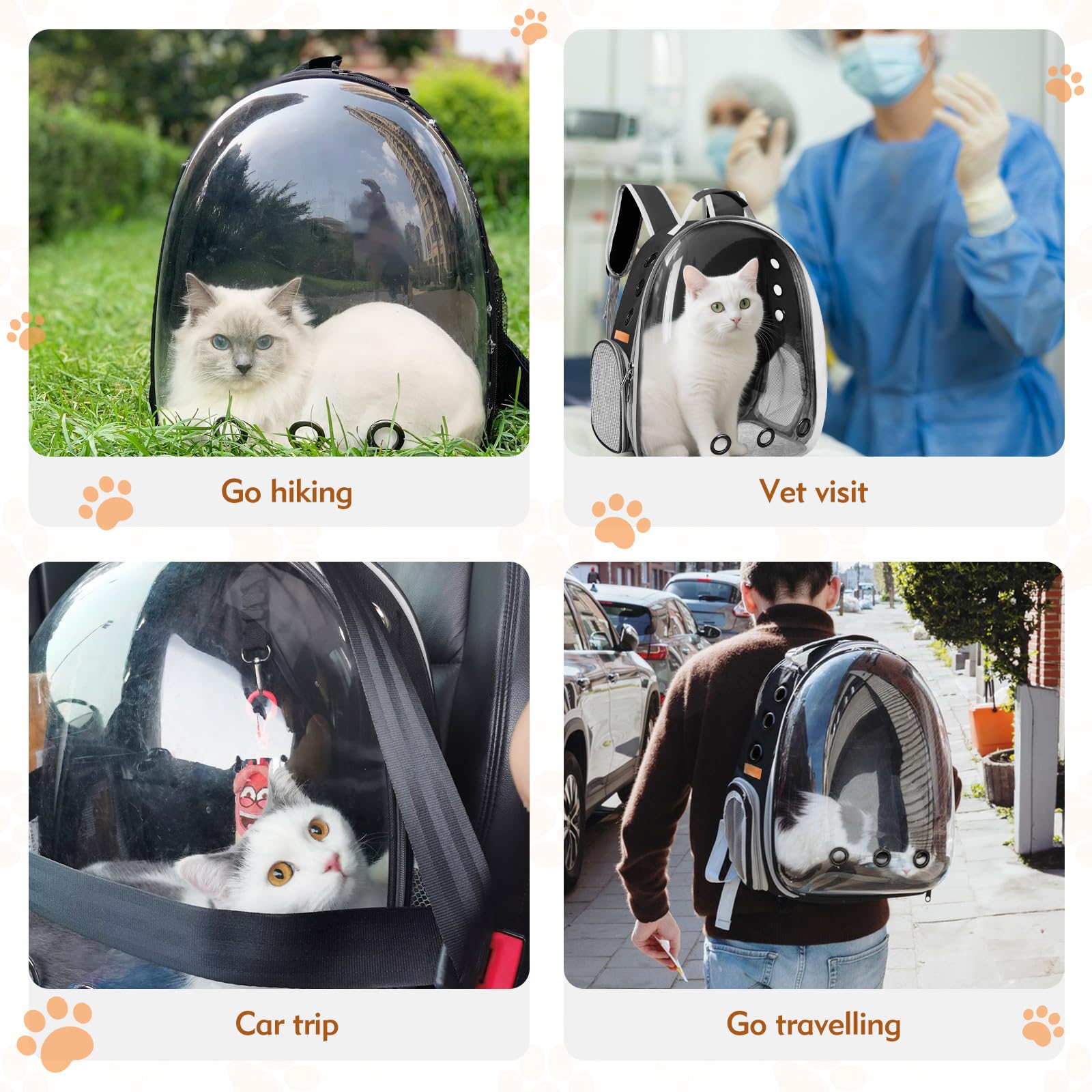 XIZIX Cat Carrier Backpack folds flat for easy storage and transport