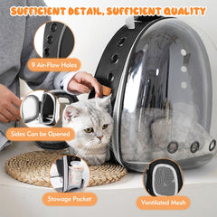 XIZIX Cat Carrier Backpack scratch-resistant ABS dome provides durable visibility