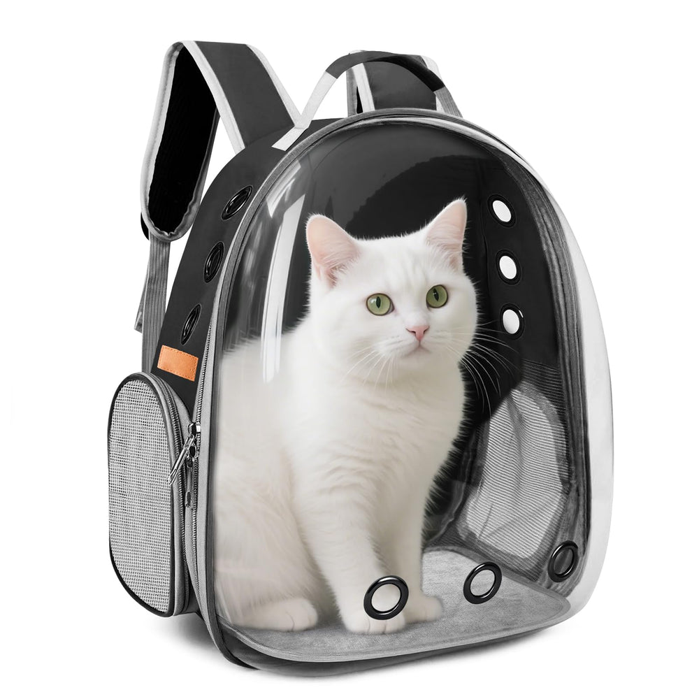 XIZIX Cat Carrier Backpack space capsule view helps airline travel with your cat