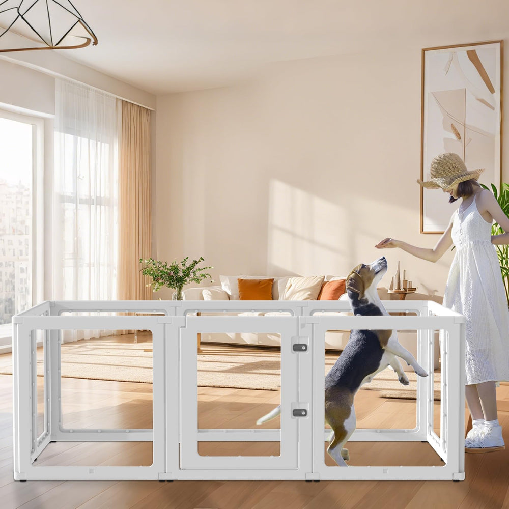 XKGSLNB indoor pet haven playyard creates a versatile space for small pets.