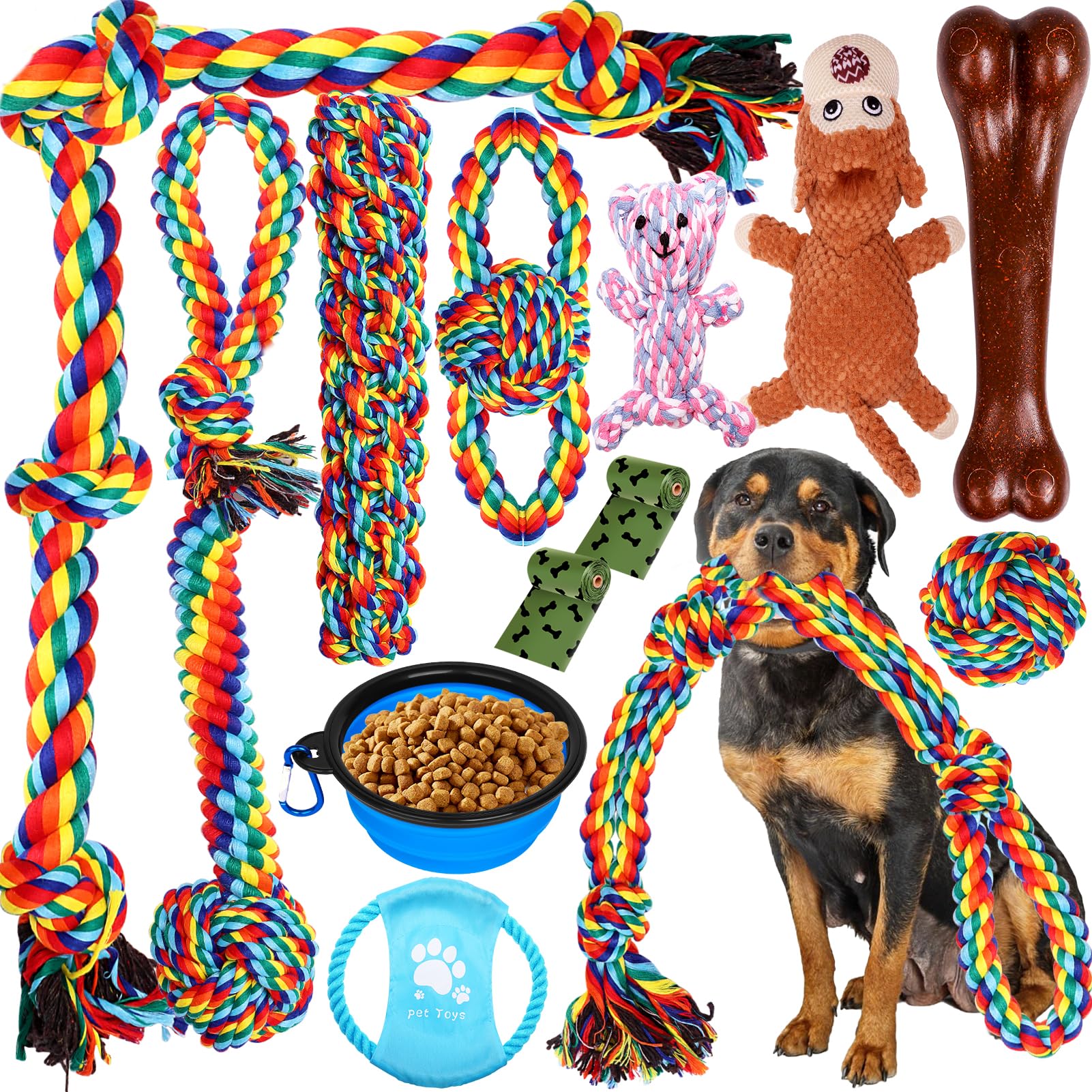 XLMYS rope pack for aggressive chewers with durable knots and interactive play.