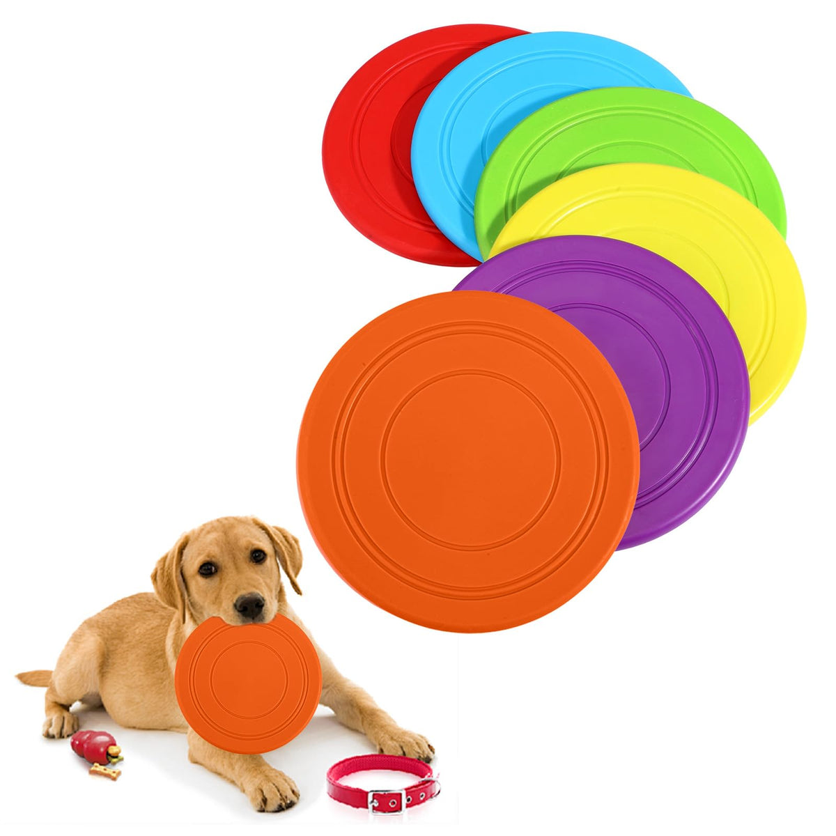 xozeooeu dog frisbee orange 18-pack ready for durable outdoor fetch and training
