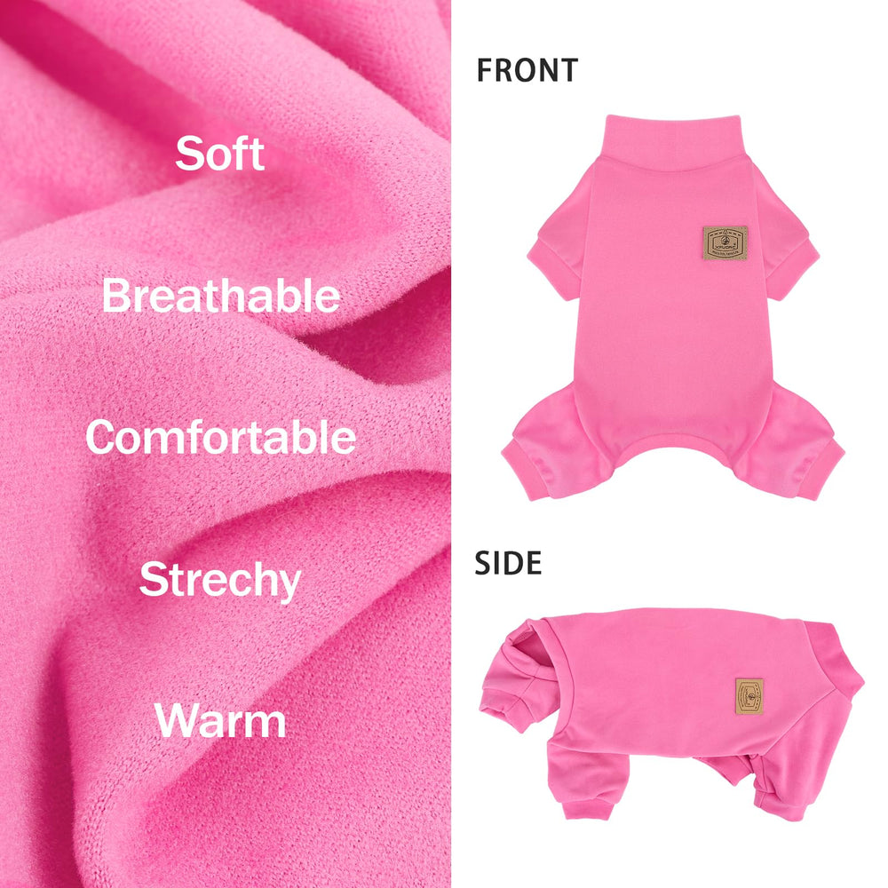 XPUDAC colorful three-pack fleece dog pajamas set shown for daily wear.