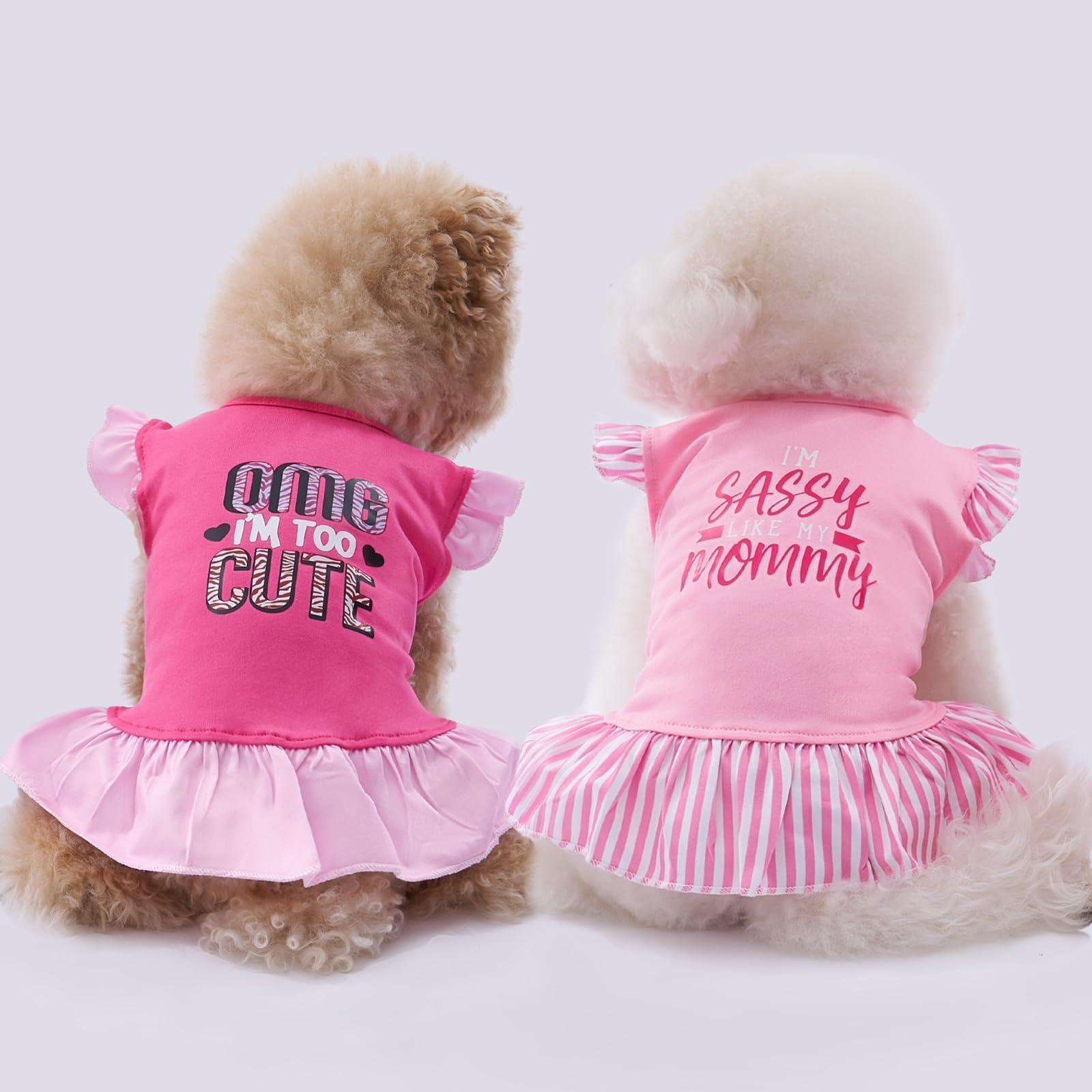 XPUDAC 4-piece dress pack image showing multiple outfits for small pets.
