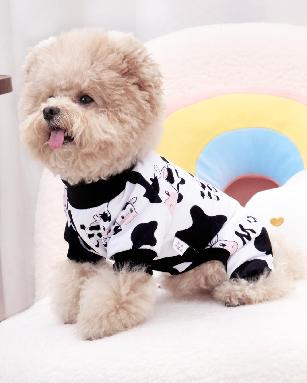 XPUDAC cat pajamas cow pattern wear for comfortable indoor cats