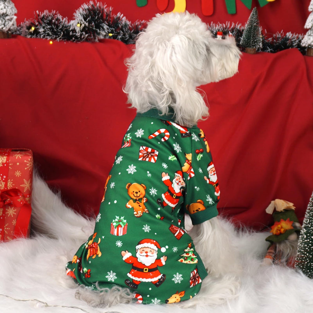 XPUDAC Christmas dog pajamas gift box pattern ideal for photo sessions.