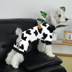 XPUDAC cow dog sweater material closeup reveals double-face soft velvet texture