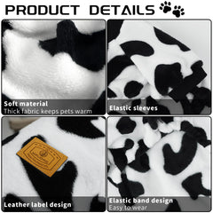XPUDAC Cow Dog Sweater side view highlights easy pull-on design for daily wear