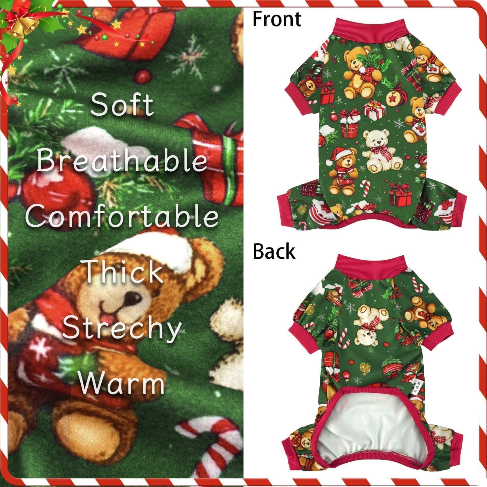 XPUDAC red-green colorway dog pajamas for festive events
