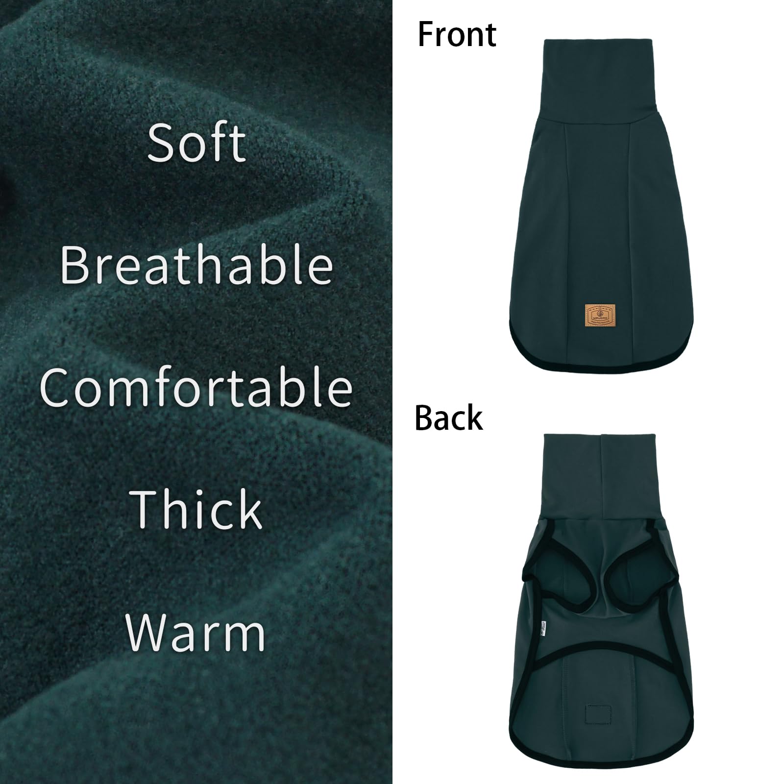 XPUDAC dog fleece sweater pullover design enables easy on/off.