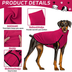 XPUDAC dog fleece sweater close-up highlights soft fleece and snug turtleneck warmth.