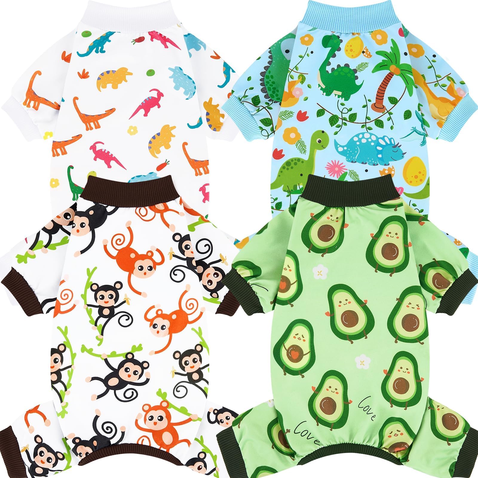 XPUDAC dog pajamas avocado pattern—soft breathable fabric for small dogs.