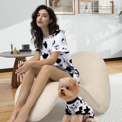 XPUDAC dog pajamas cute pattern print showing bright colors and coordinated fashion.
