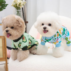 XPUDAC dog pajamas dino pattern—cozy sleepwear for naps and walks.