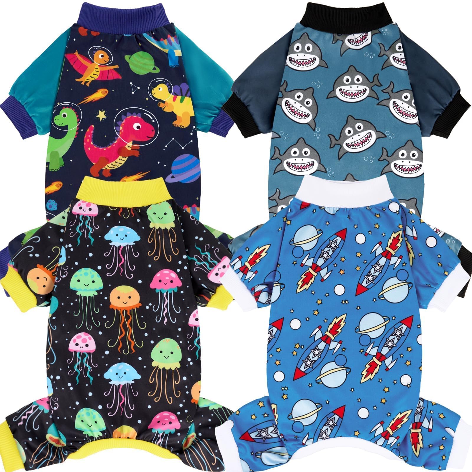 XPUDAC dog pajamas in dinosaur pattern keep small dogs warm during playtime.