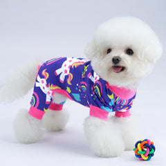 XPUDAC dog pajamas offer easy potty breaks with high belly cut.