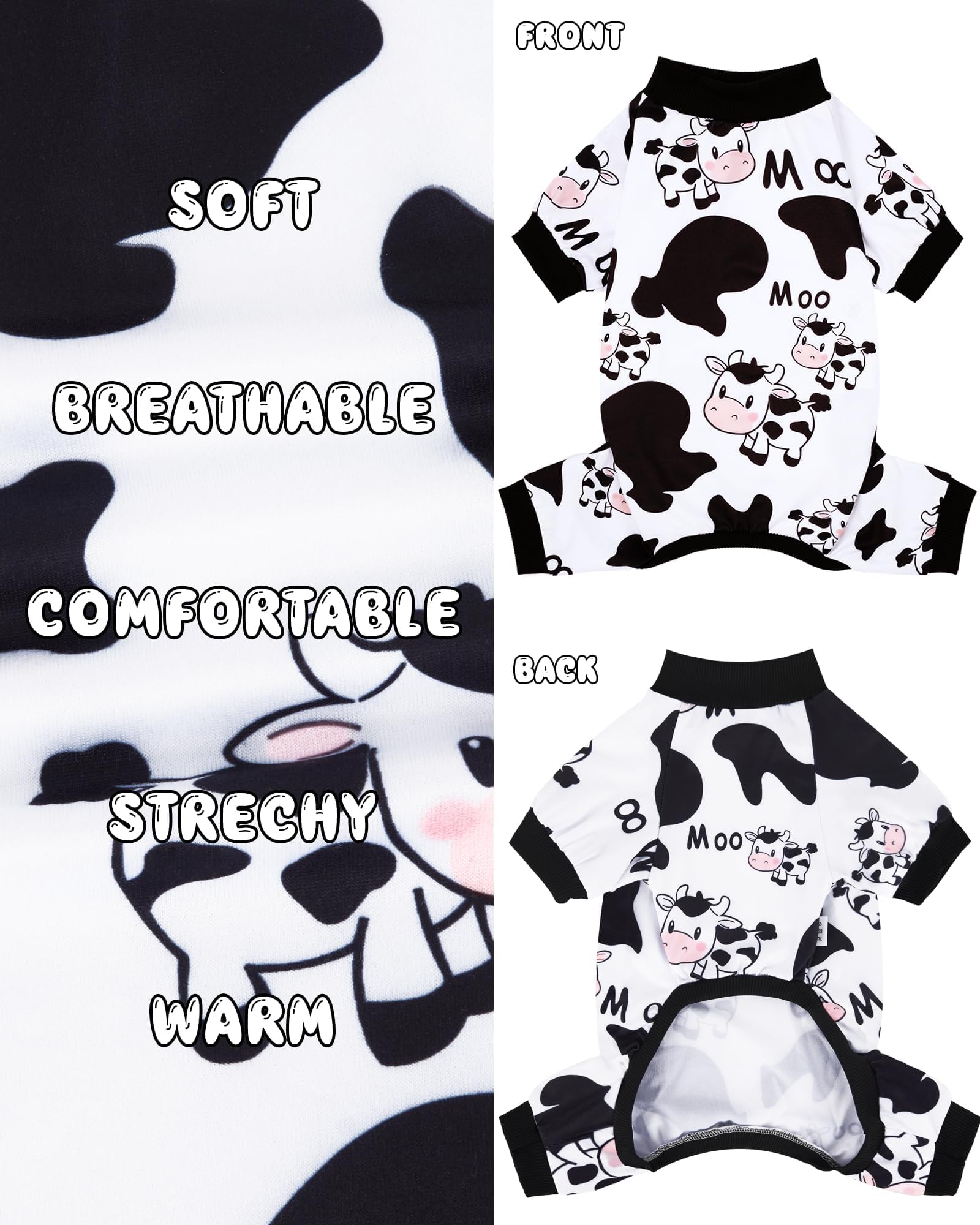 XPUDAC dog pajamas pull-on-off design eases dressing