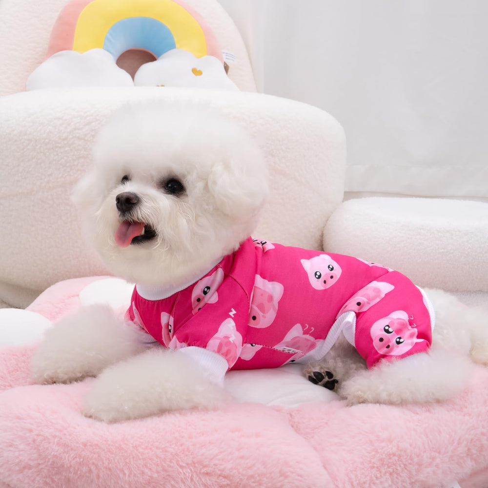 XPUDAC dog pajamas with elastic bottom for secure fit.