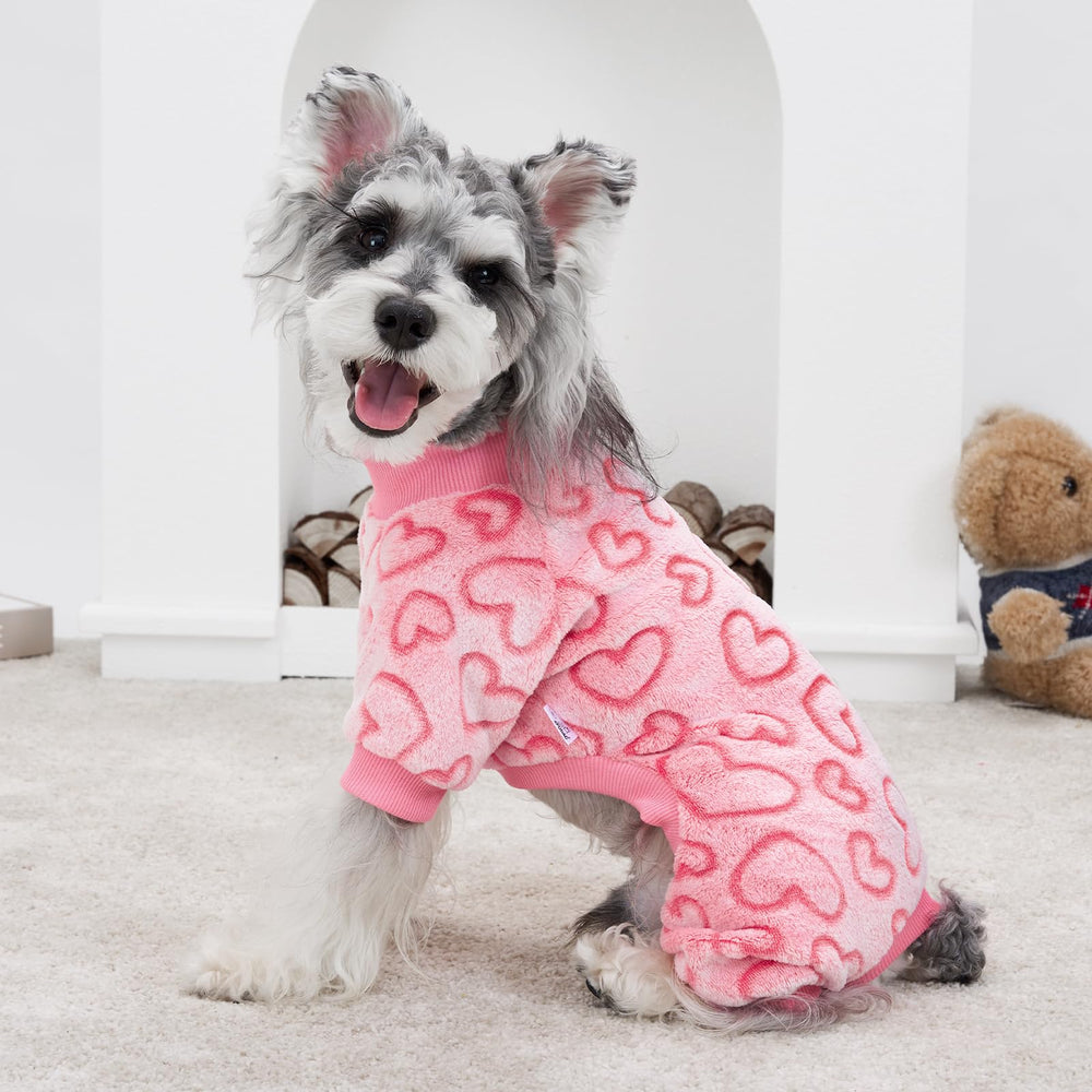 XPUDAC dog pajamas heart sweater Christmas outfit, adorable heart design for photos
