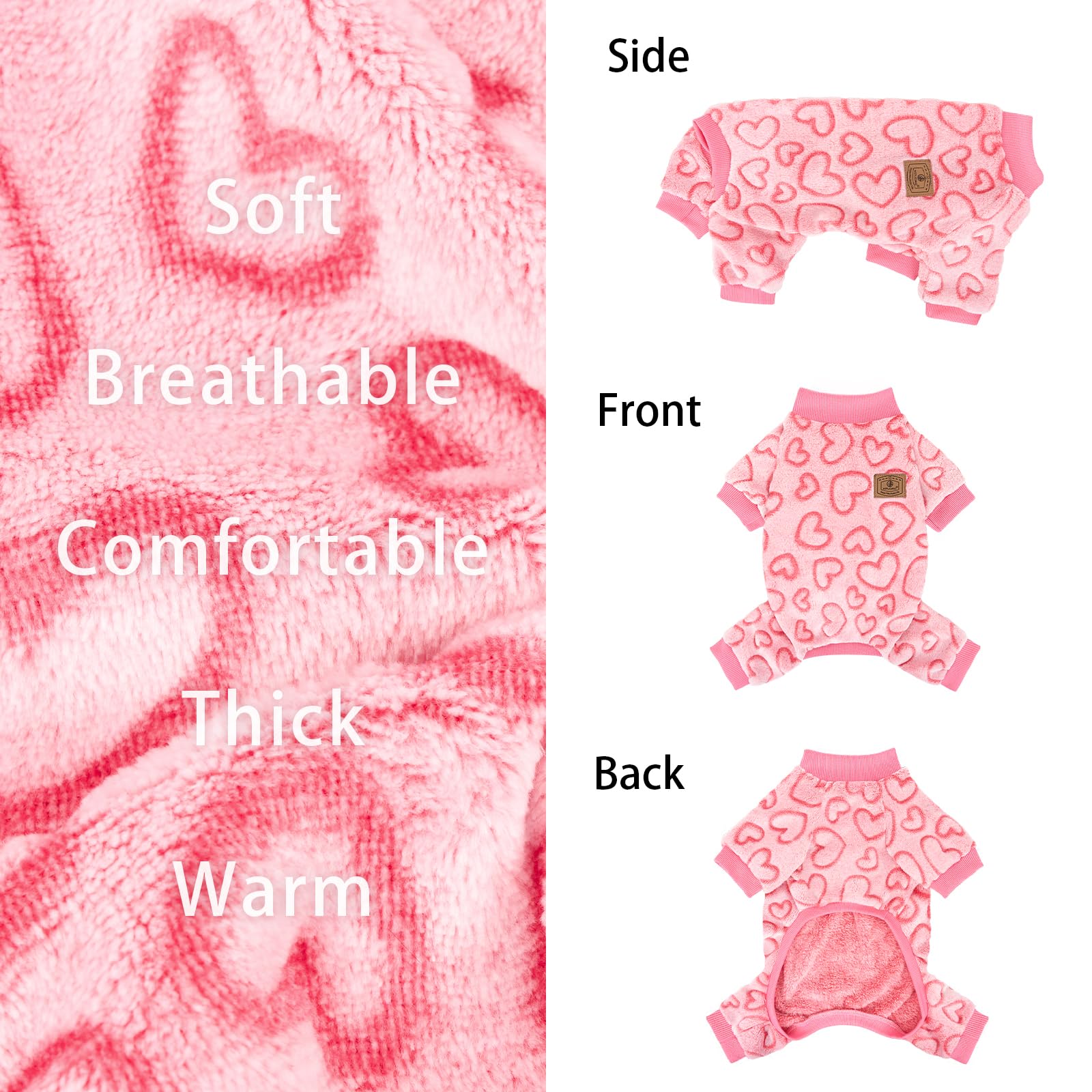 XPUDAC dog pajamas heart sweater high-cut belly, easy potty breaks