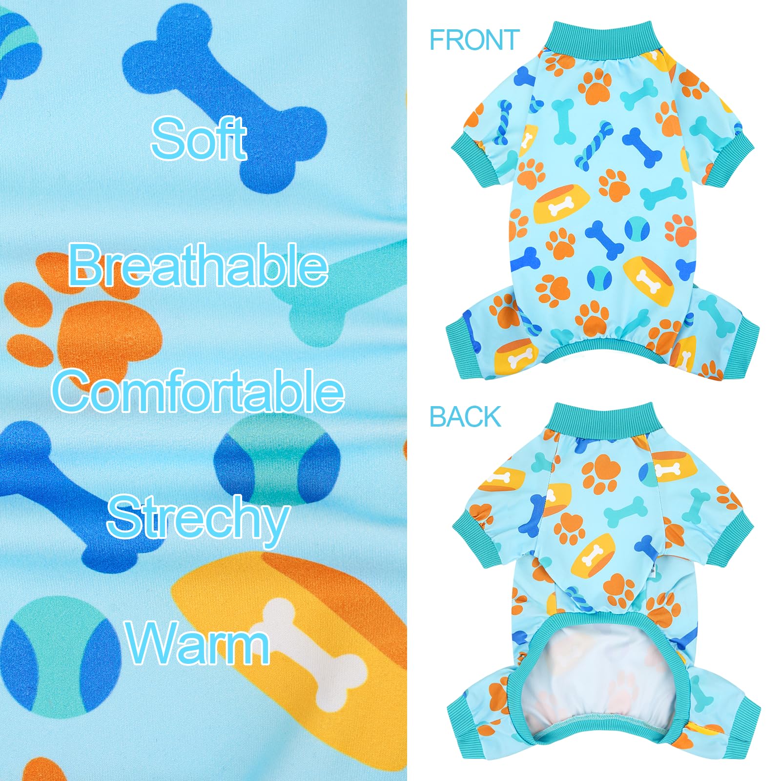 XPUDAC dog pajamas suited for parties and holidays, day or night use.