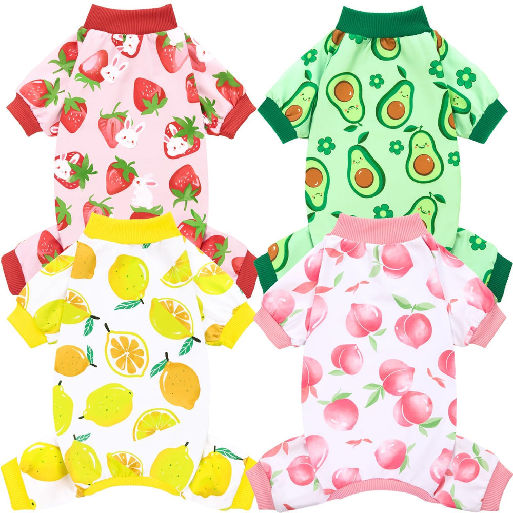 XPUDAC dog pajamas pack 4 xl front view shows soft, comfortable sleepwear for small dogs
