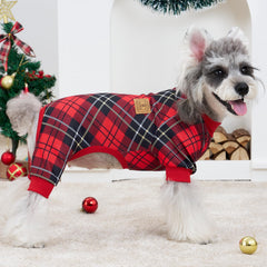 XPUDAC dog pajamas plaid on-dog pose highlights festive style for celebrations