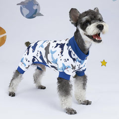 XPUDAC dog pajamas snug fit around neck and legs for tidy fur and easy movement.
