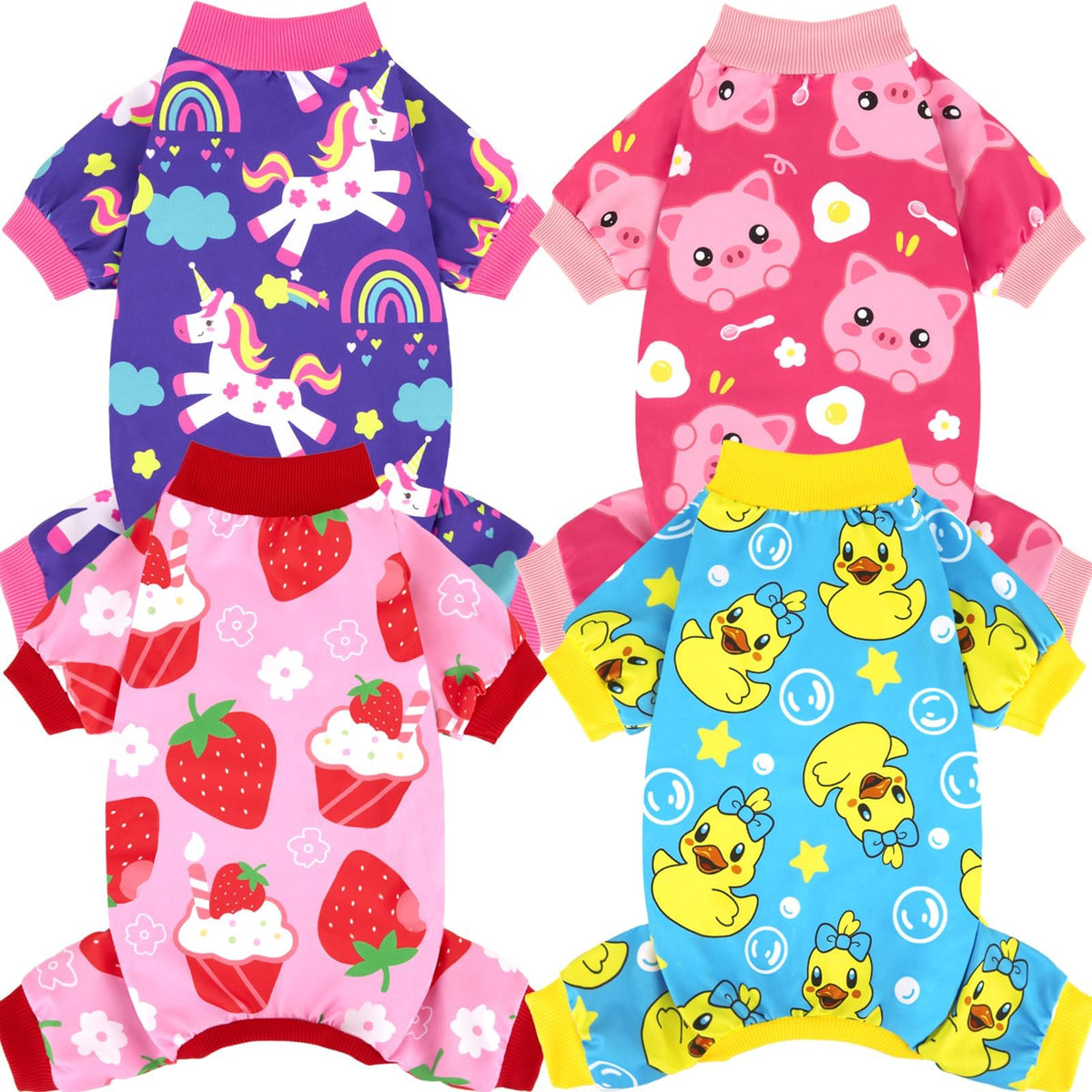 XPUDAC dog pajamas in soft material, back view highlights comfortable all-day wear.