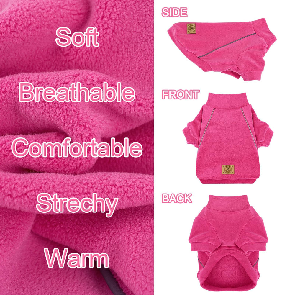 XPUDAC dog sweater with reflective strips boosts safety during evening outings.