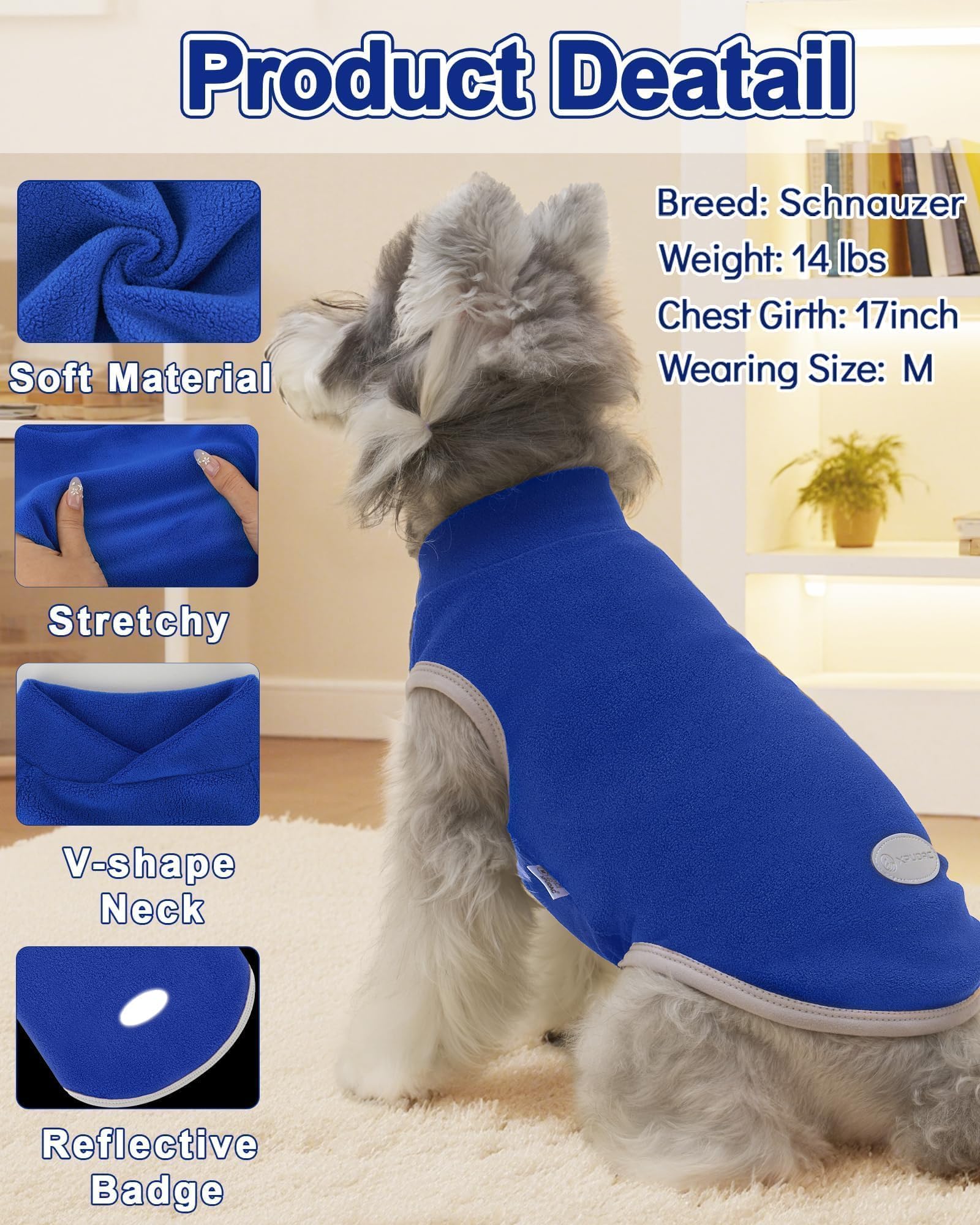 XPUDAC dog sweater sleeveless pullover close-up shows easy-on design for quick dressing.