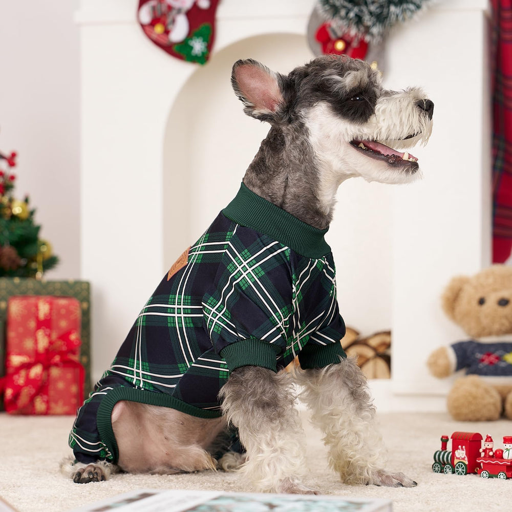 XPUDAC easy-pull-on dog pajamas with elastic belly for snug fit.