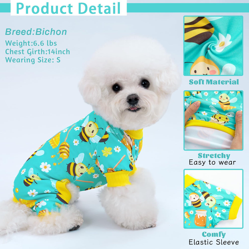 XPUDAC easy-wear dog pajamas with neck elastic for secure fit.