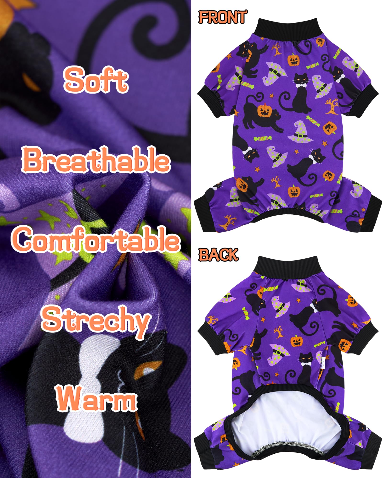 XPUDAC Halloween dog pajamas easy pullover design for quick dressing