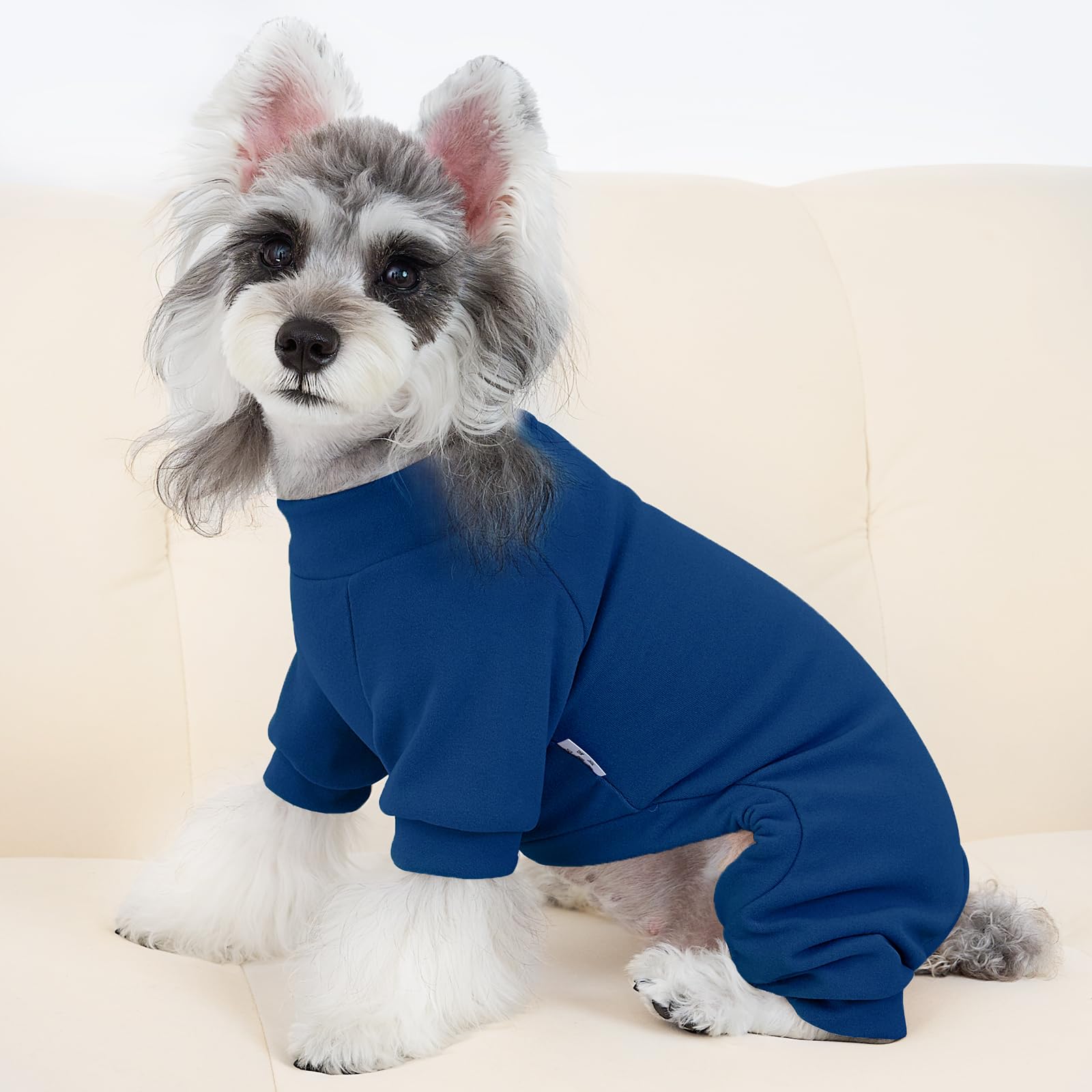XPUDAC fleece dog pajamas light gray provide potty-friendly ease