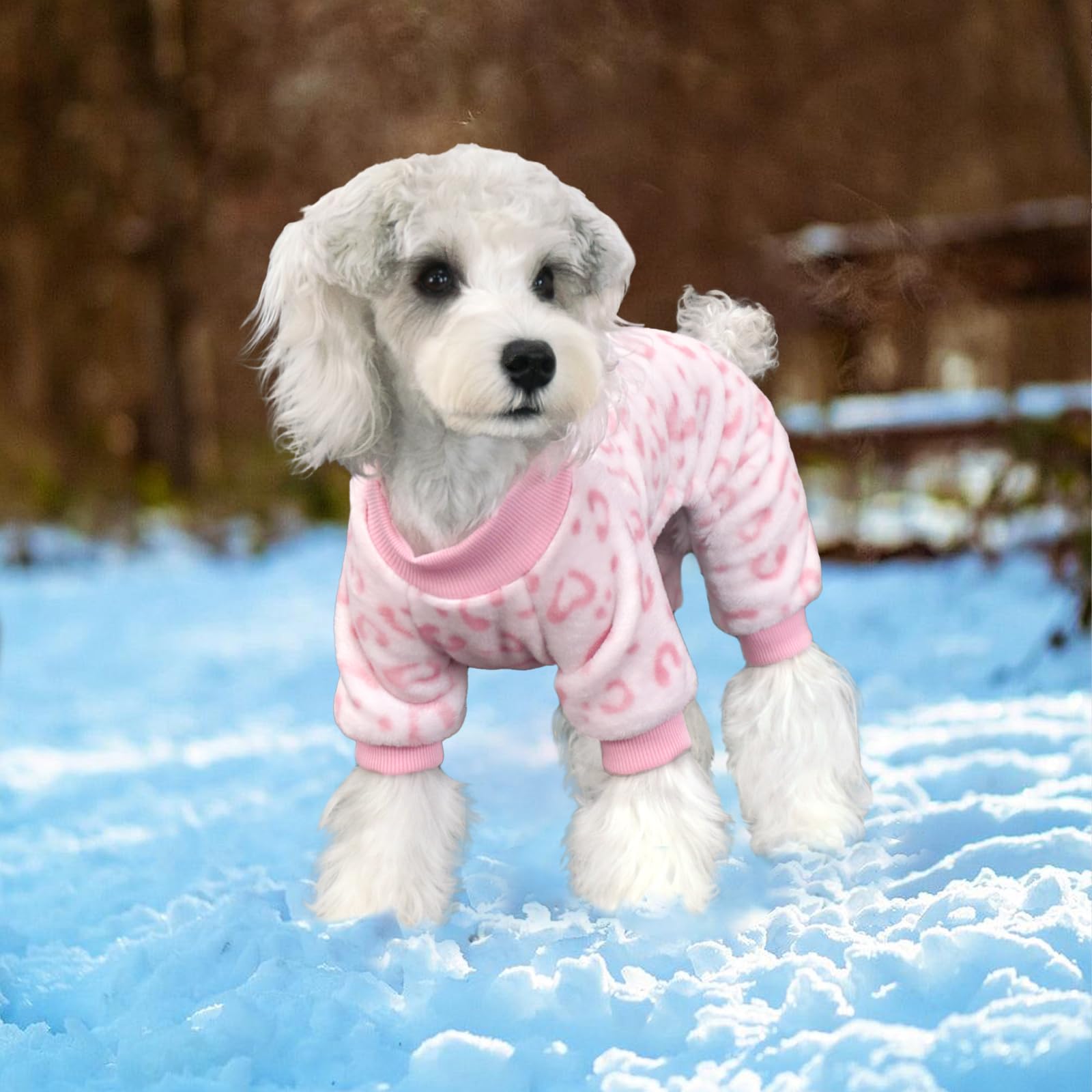 XPUDAC Pijama para perros Leopardo Rosa XL, detalle del estampado leopard