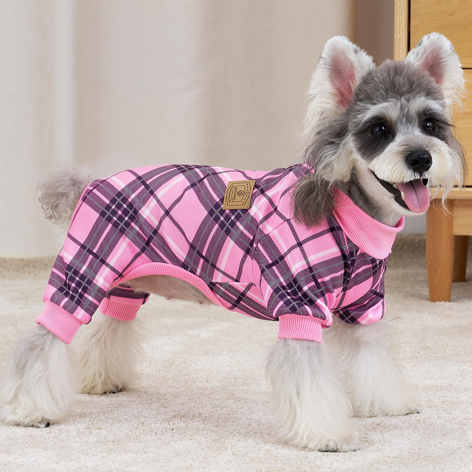 XPUDAC plaid dog pajamas four plaid designs for versatile styling.
