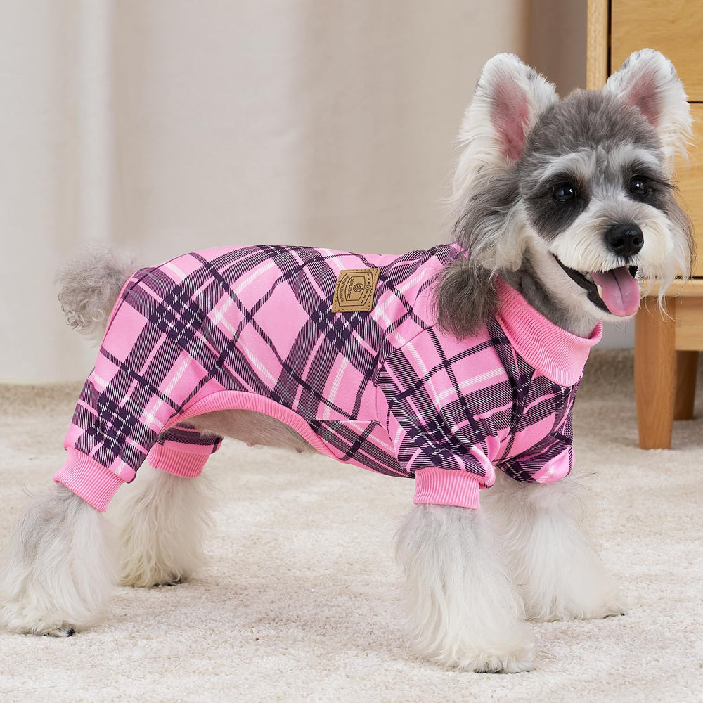 XPUDAC plaid dog pajamas four plaid designs for versatile styling.