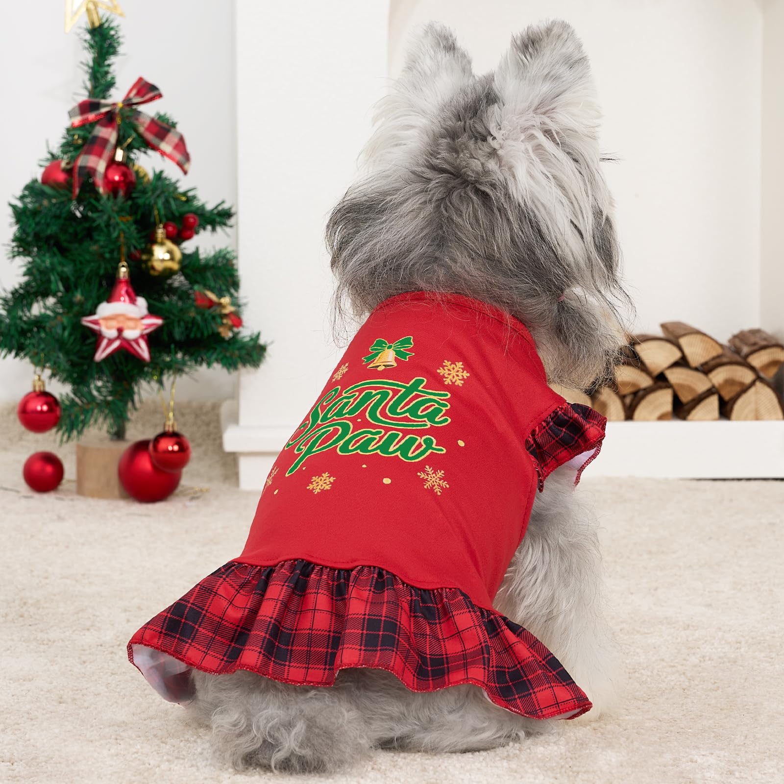 XPUDAC plaid dress close-up red fabric showing cozy knit texture.