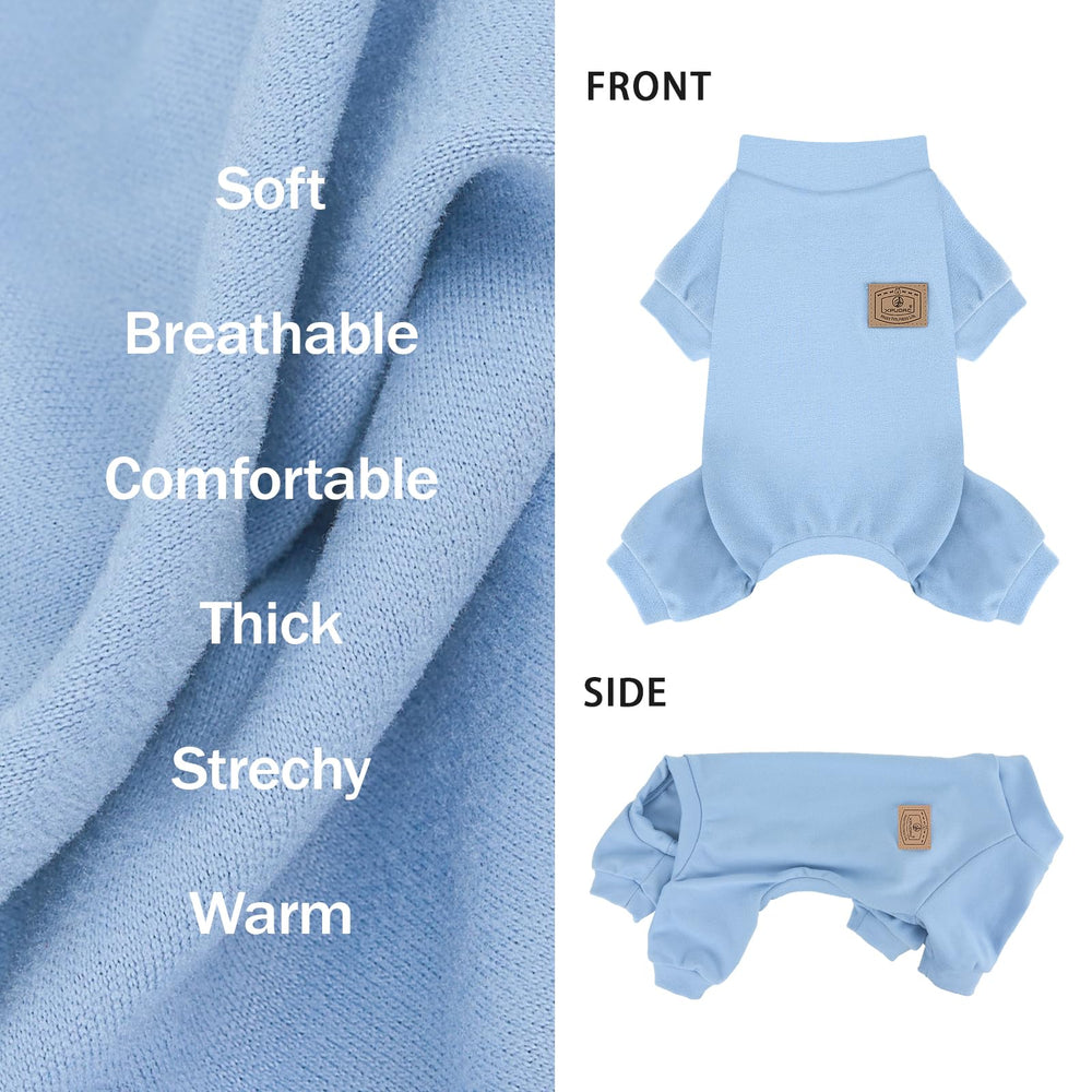 XPUDAC XS dog pajamas worn by a small dog for easy potty breaks