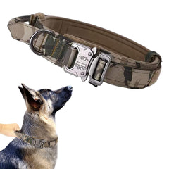 Xqpetlihai tactical dog collar camo with metal buckle offers durable everyday use.