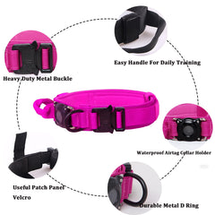 Xqpetlihai tactical dog collar rose red designed for large dogs.