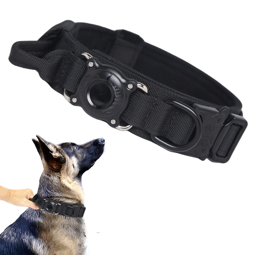 Xqpetlihai upgraded AirTag dog collar with waterproof nylon and AirTag holder.